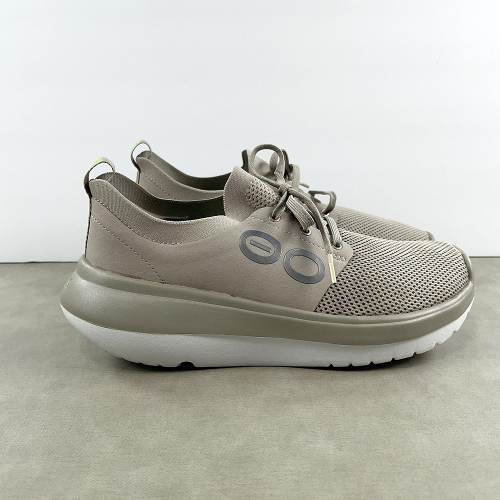 OOFOS Womens Sneakers 8.5 OOmy Stride Tan White Nomad Recovery Mesh Sneaker